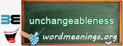 WordMeaning blackboard for unchangeableness